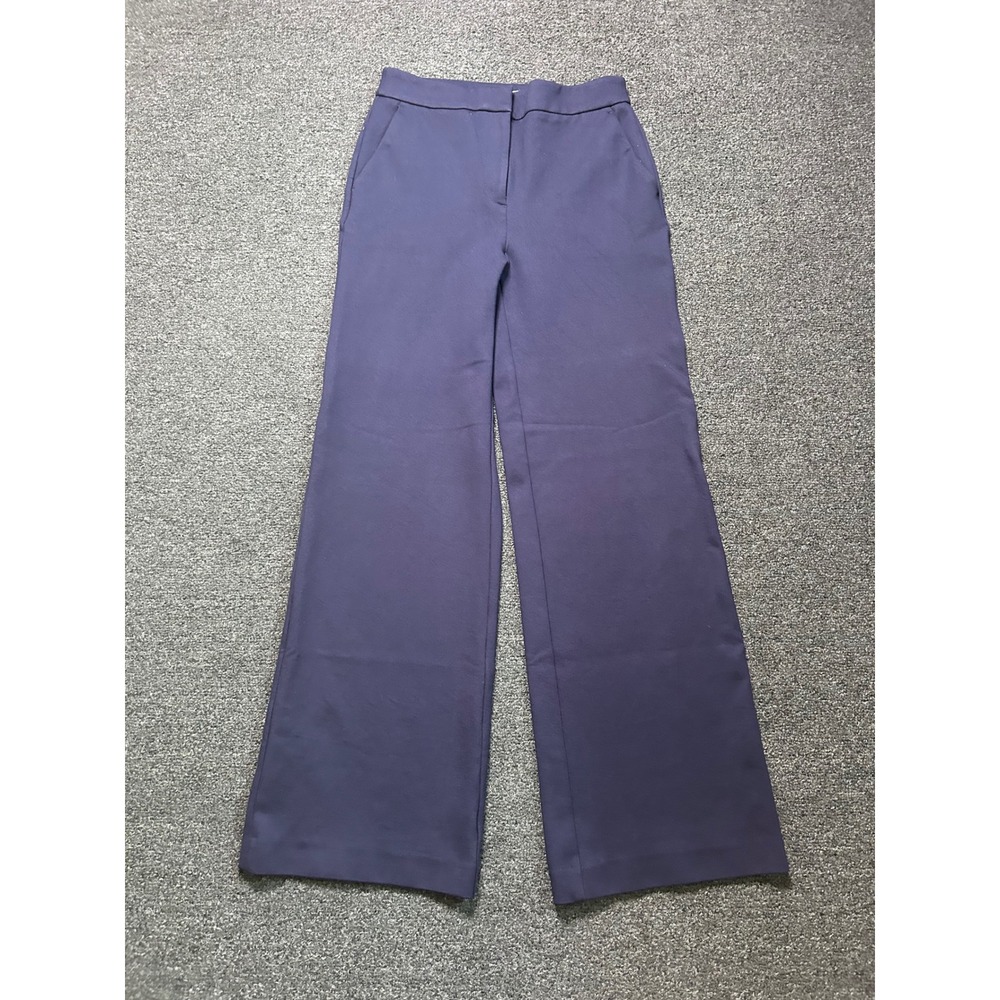 Boden Wide Leg Pants Navy Blue Womens 6R High Rise Ponte Trousers T0266 Business